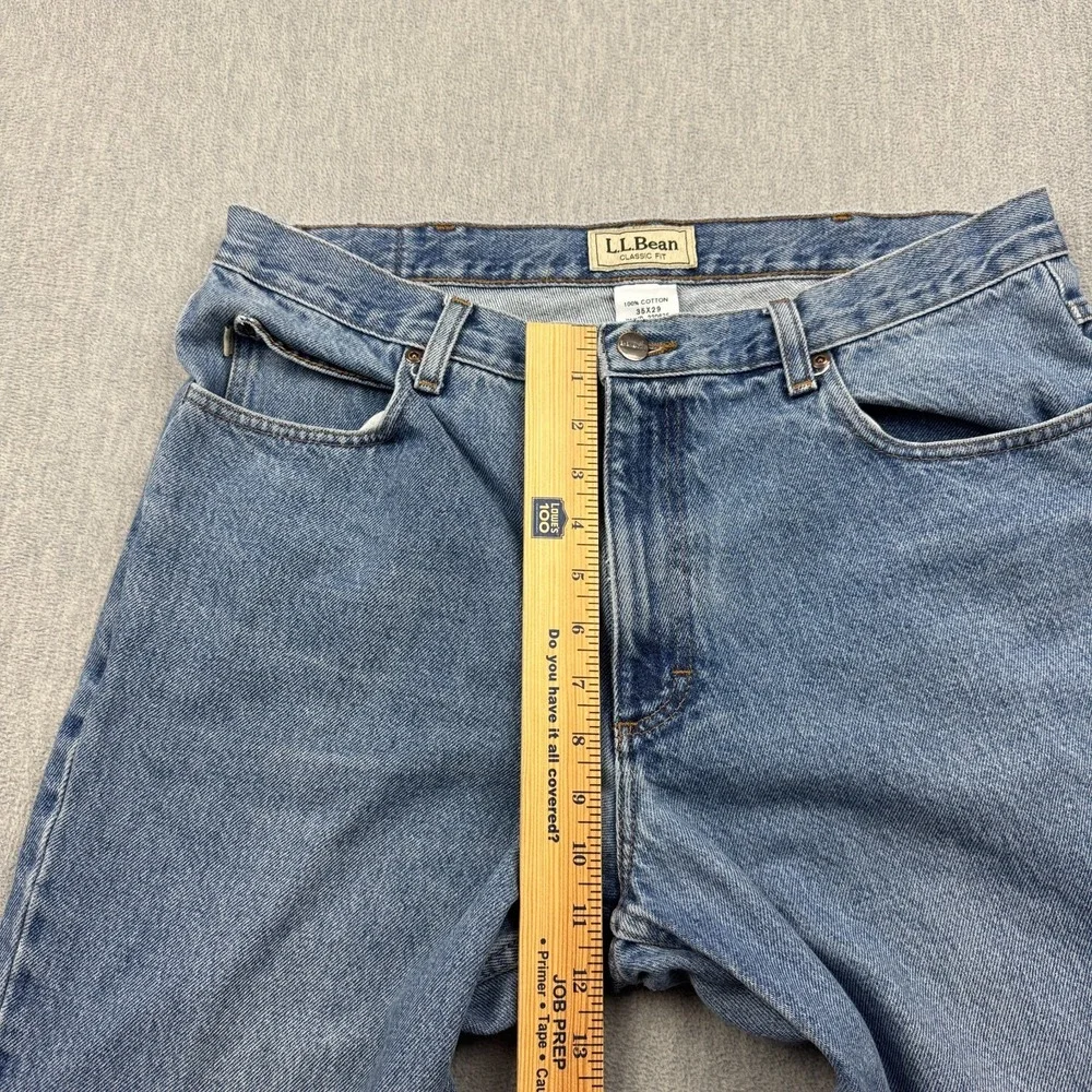 LL‎ Bean Jeans Mens 35x29 Blue Denim Classic Fit Pockets Cotton Zip Fly Casual